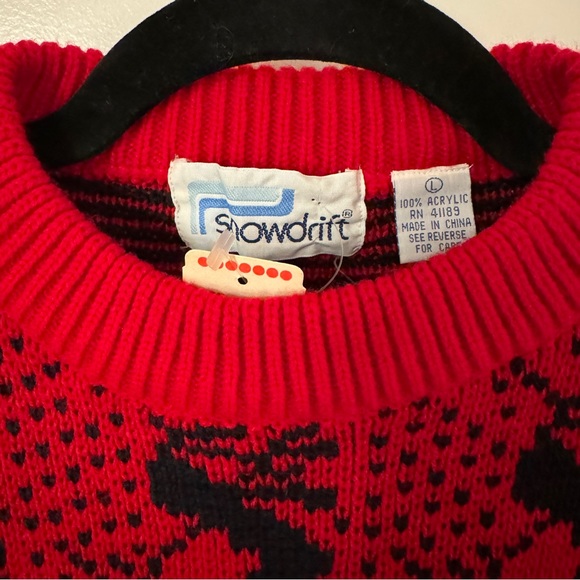 Vintage Snowdrift Red Men’s Ski Sweater ~ size large ~ NWT - Picture 5 of 8